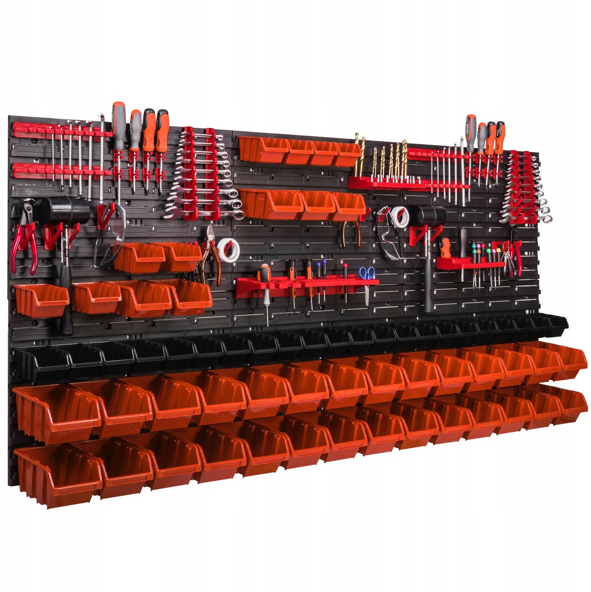 Werkplaatswand 172x78cm met 63 Bakjes - Garaag Organizer