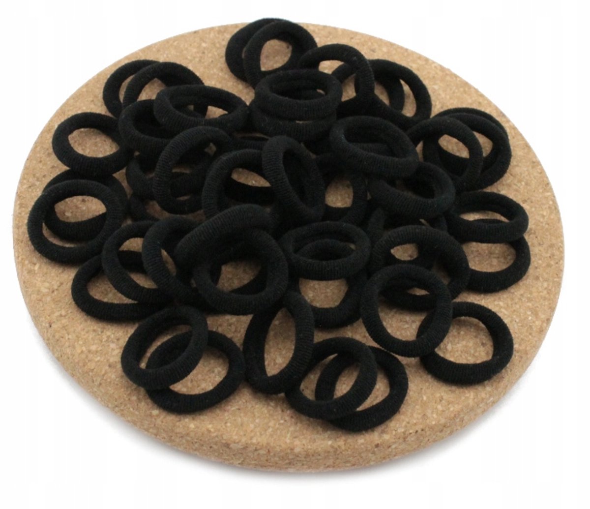 Zwart Lycra haarelastiekjes klein 2cm 50 stuks