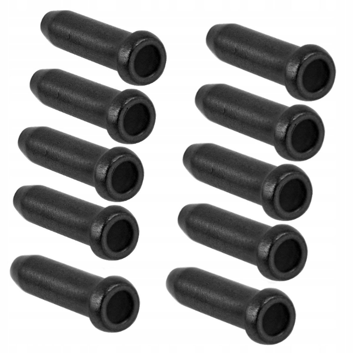 Zwarte aluminium hoezen voor fietskabels - 10 stuks