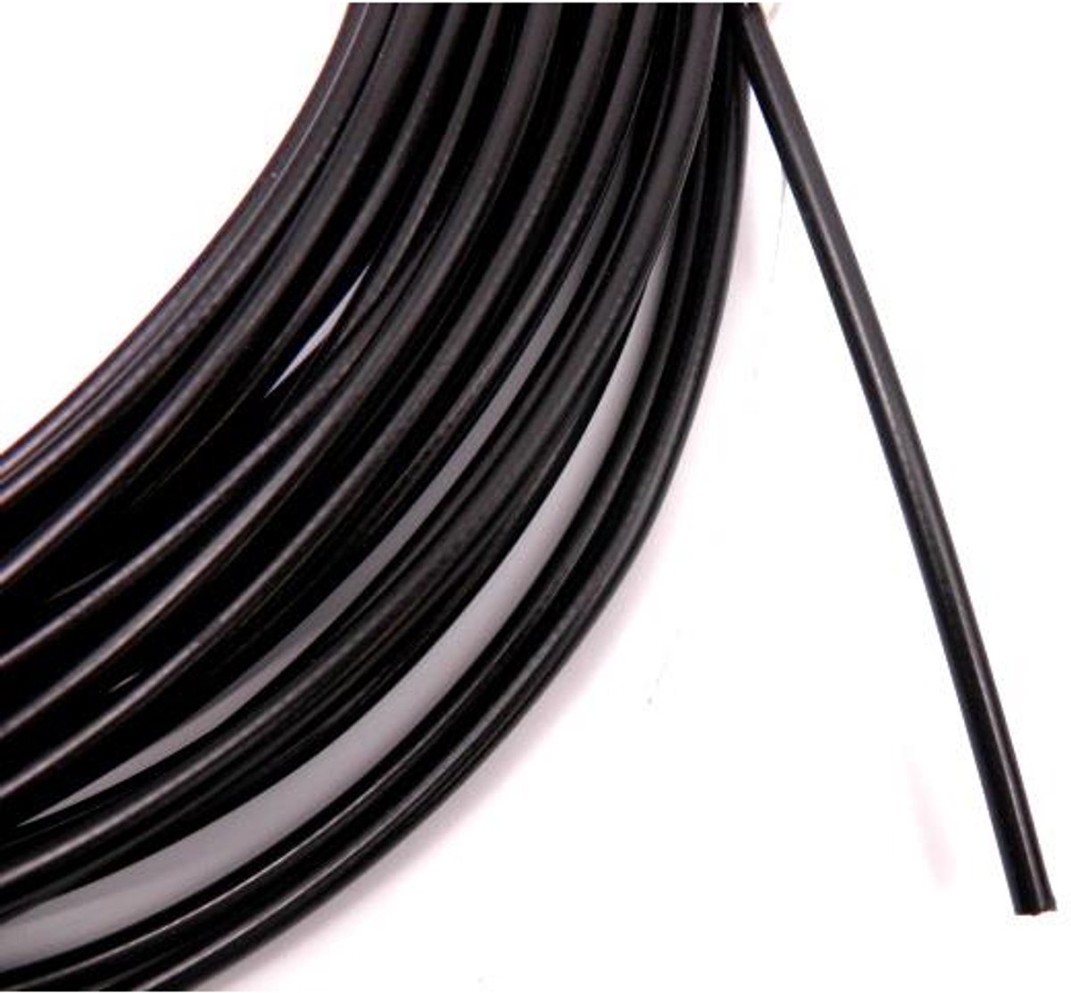 Zwarte remkabel mantel 5mm met teflon - per meter