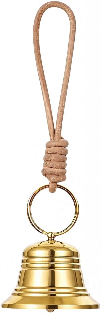 Hangbel - Kleine messing deurbel met touw - Vintage decoratief - Helder geluid voor gasten - ShopVlot