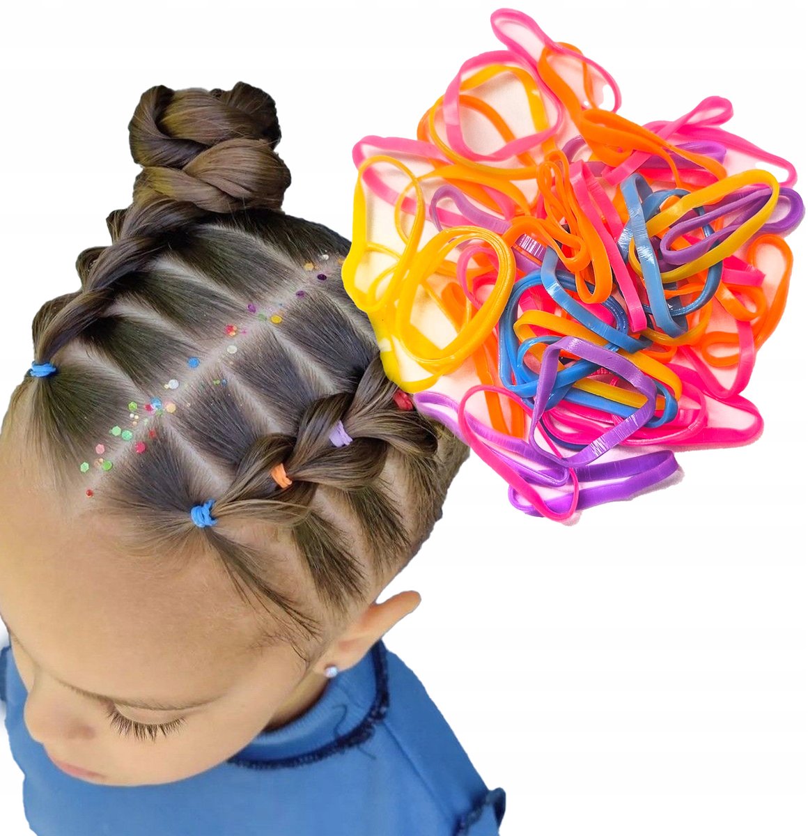Neon Elastische Haarbandjes - 50 Stuks - Latex - Voor Vlechten & Kapsels