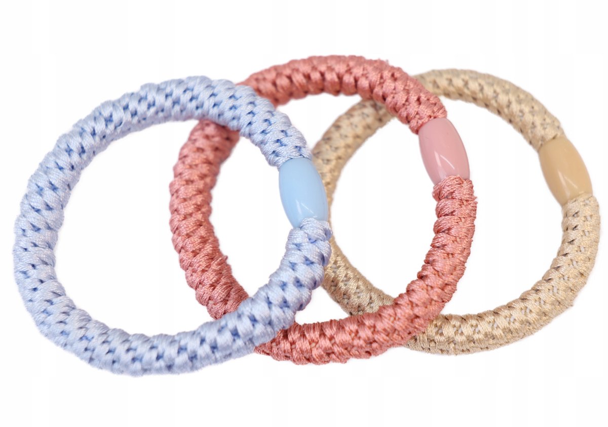 Set van 3 gevlochten haarelastiekjes, 3 kleuren, stevig