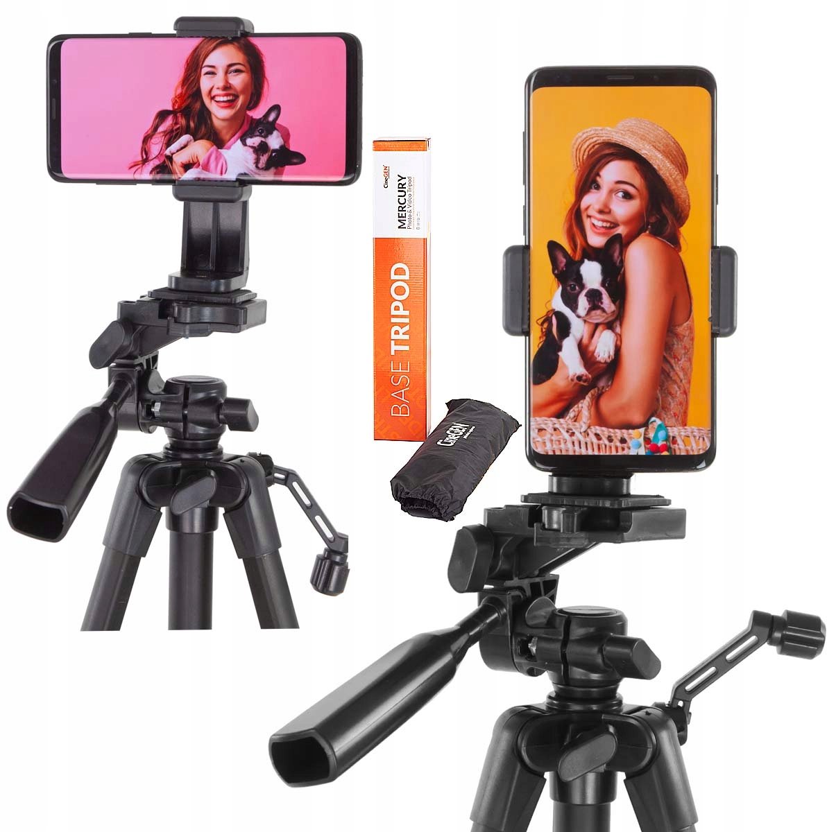Merkloos Fotostatief met Telefoonhouder - Lichtgewicht en Stabiel