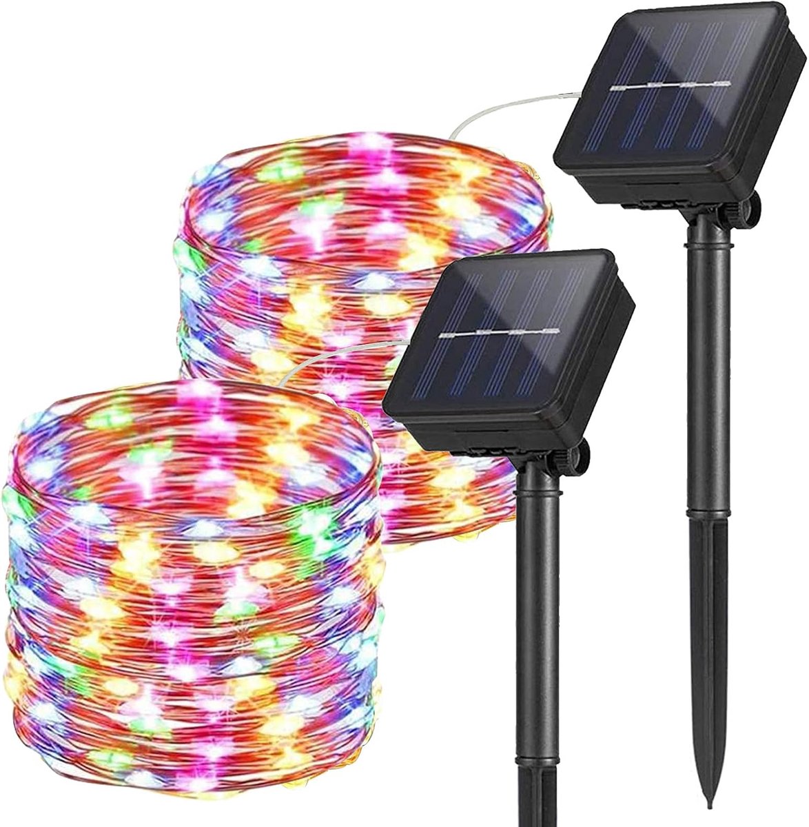 SnelShoppen - Lichtsnoer op zonne-energie 10 m met 100 LED's - Waterdicht en Flexibel voor Buiten, Sfeervolle Kerstdecoratie, Bruiloften, Feestjes, Te