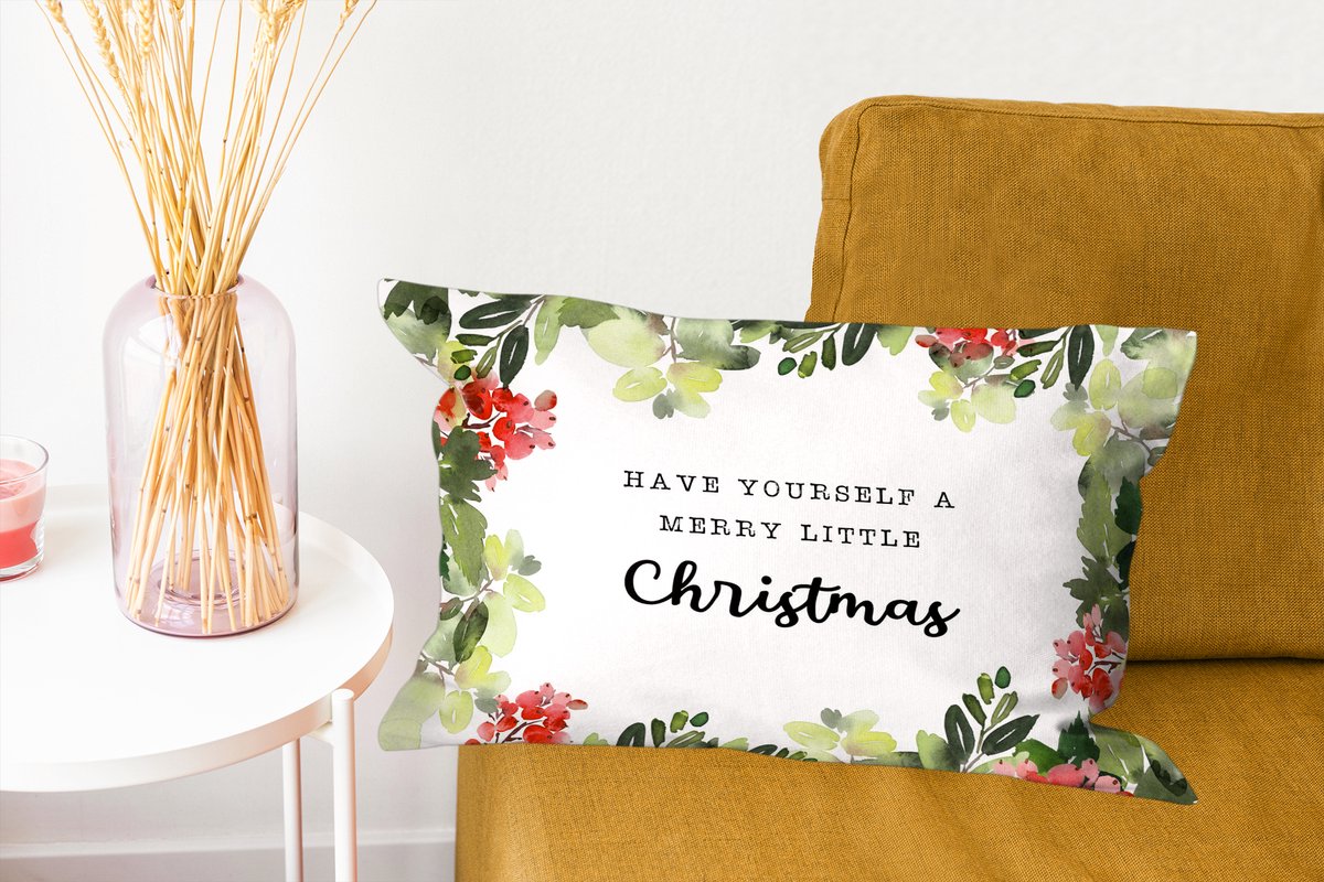 Sierkussens - Kussentjes Woonkamer - 50x30 cm - Kerst - Quote - Planten - Kerstversiering - Kerstdecoratie voor binnen - Woonkamer – foto 8