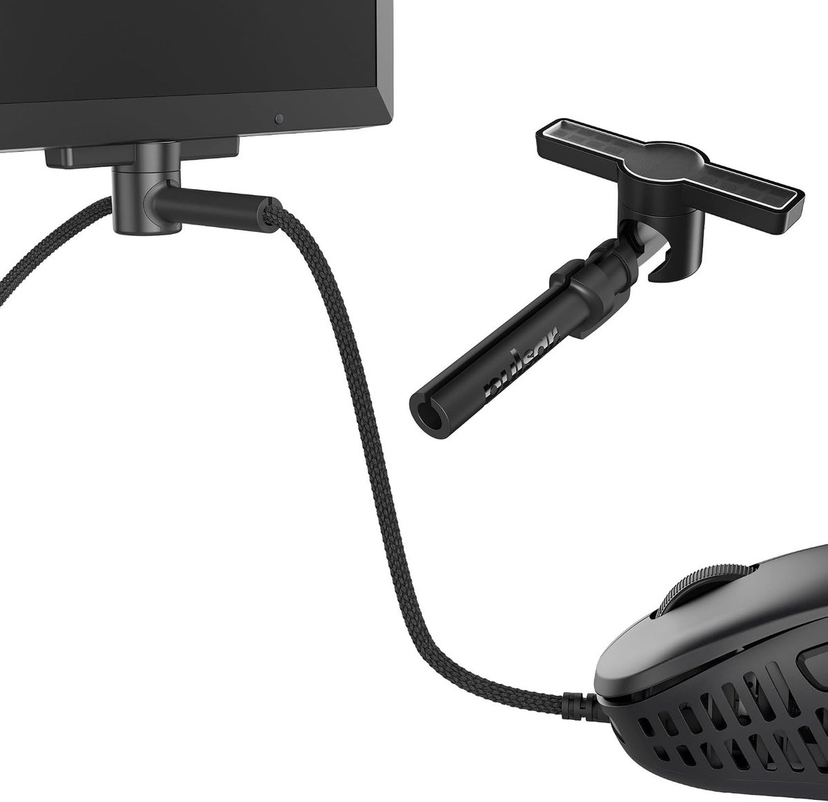 Gaming Muiskabelhouder - Enkelvoudig - Micro Bungee - Voor een Opgeruimde Setup