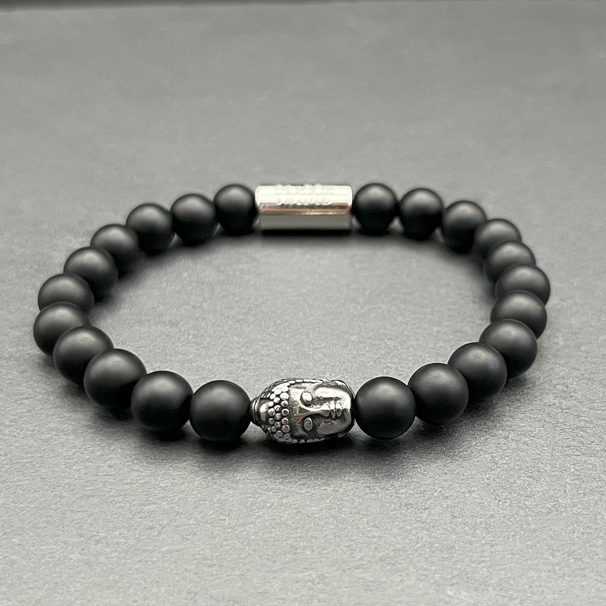 Dragon Bracelets® - Heren Armband - Double Faced Buddha - Zwart - Natuurstenen