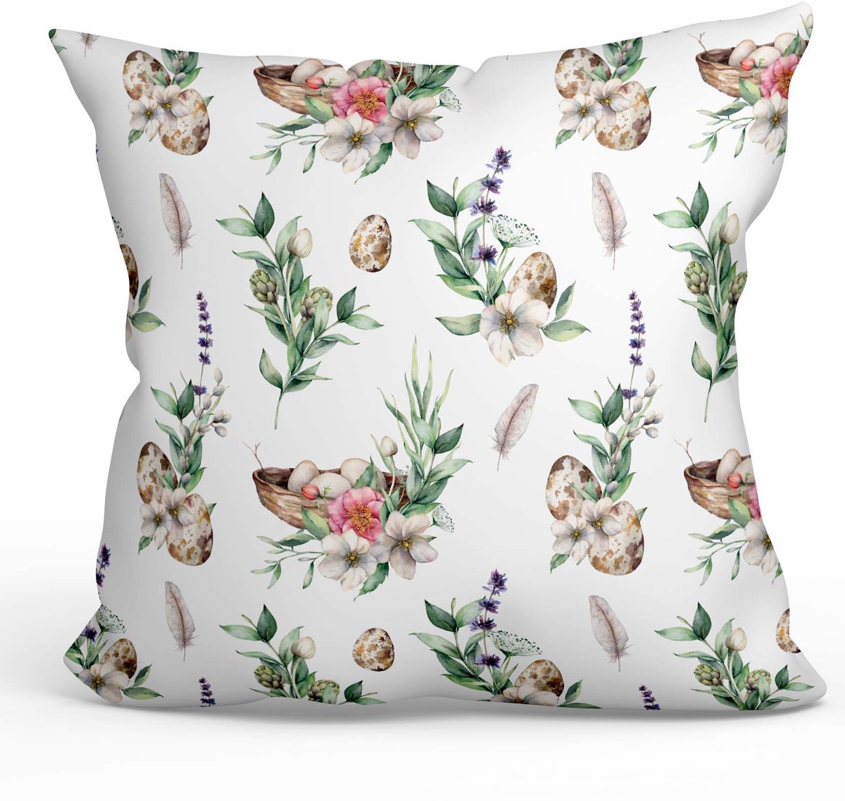 Decoratieve Kussenhoes 40x40 cm - Zacht Velours - Paasnestje