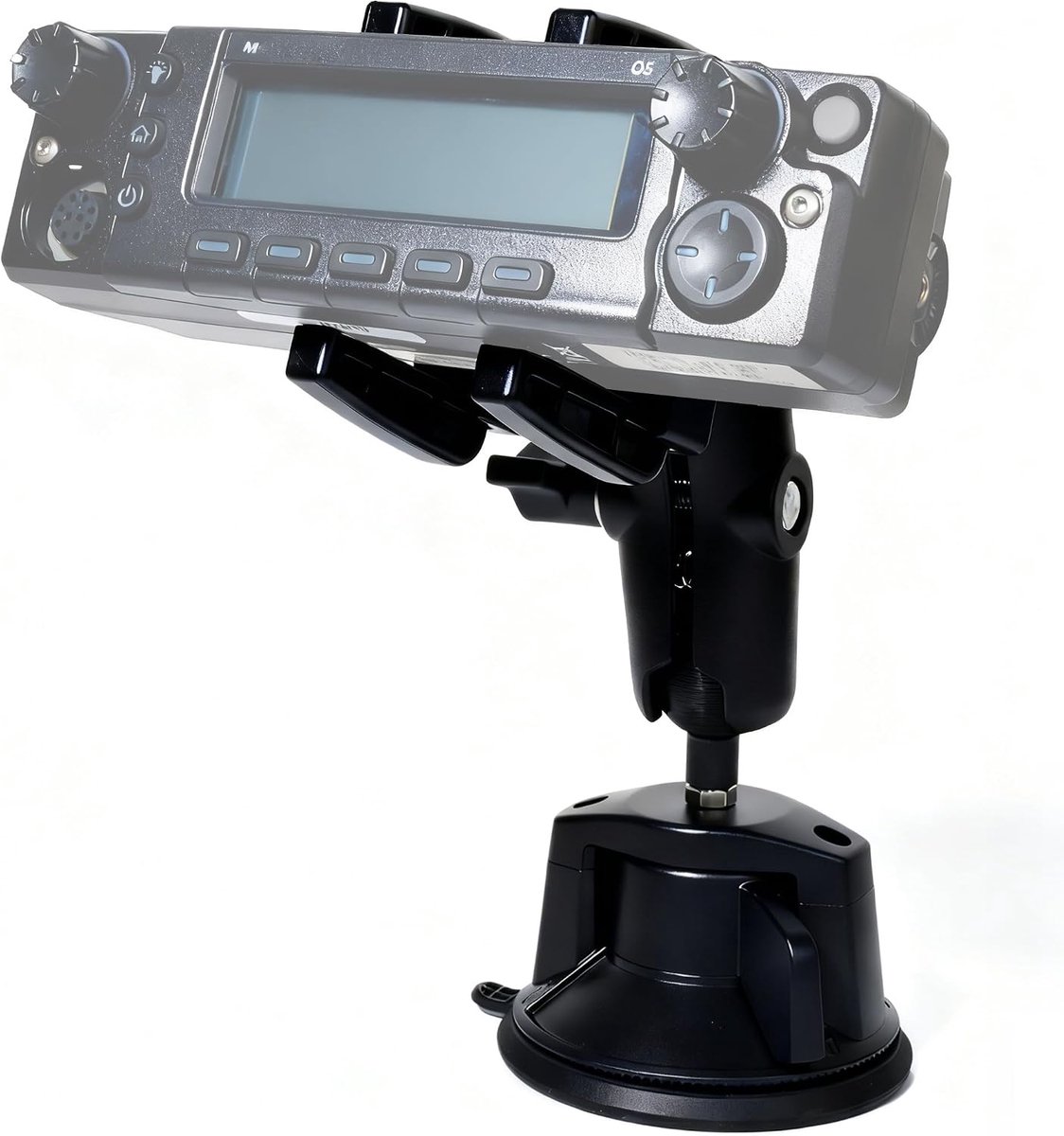 HYS CB & Ham Mobile Radio Transmitter Receiver Detachable Display Mount Bracket, Mini CB Radio Holder, Sturdy Suction - ShopVlot