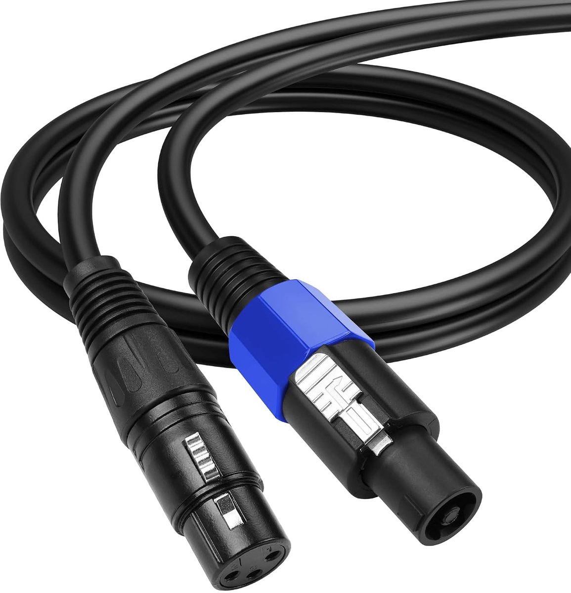SinLoon Speakon to XLR 3Pin Cable 22AWG Male to Female Audio Extension Cable with Rotary Lock for Amplifier Pro DJ PA - ShopVlot