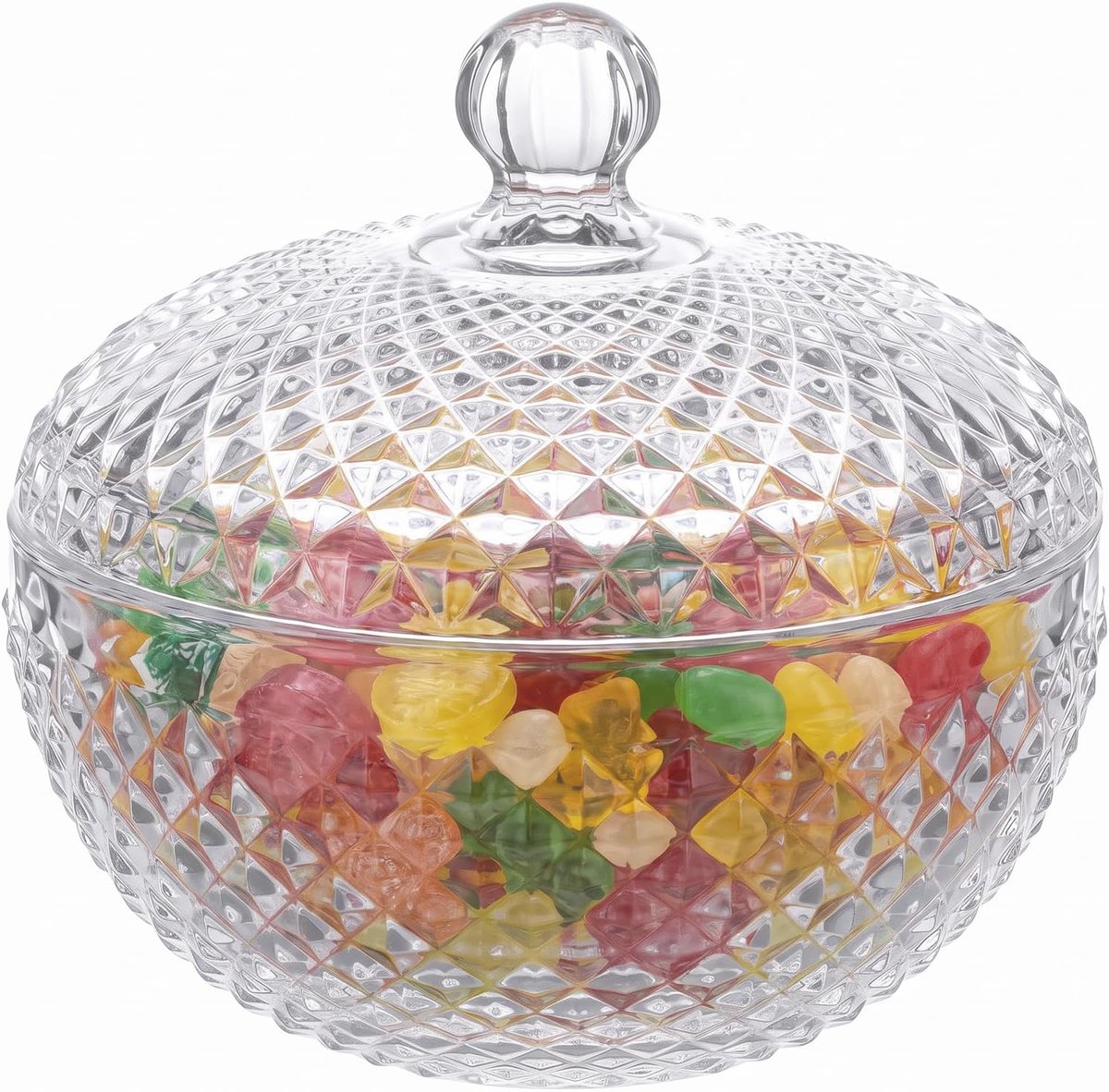 Transparant snoepglas met deksel, grote ronde opening - ShopVlot