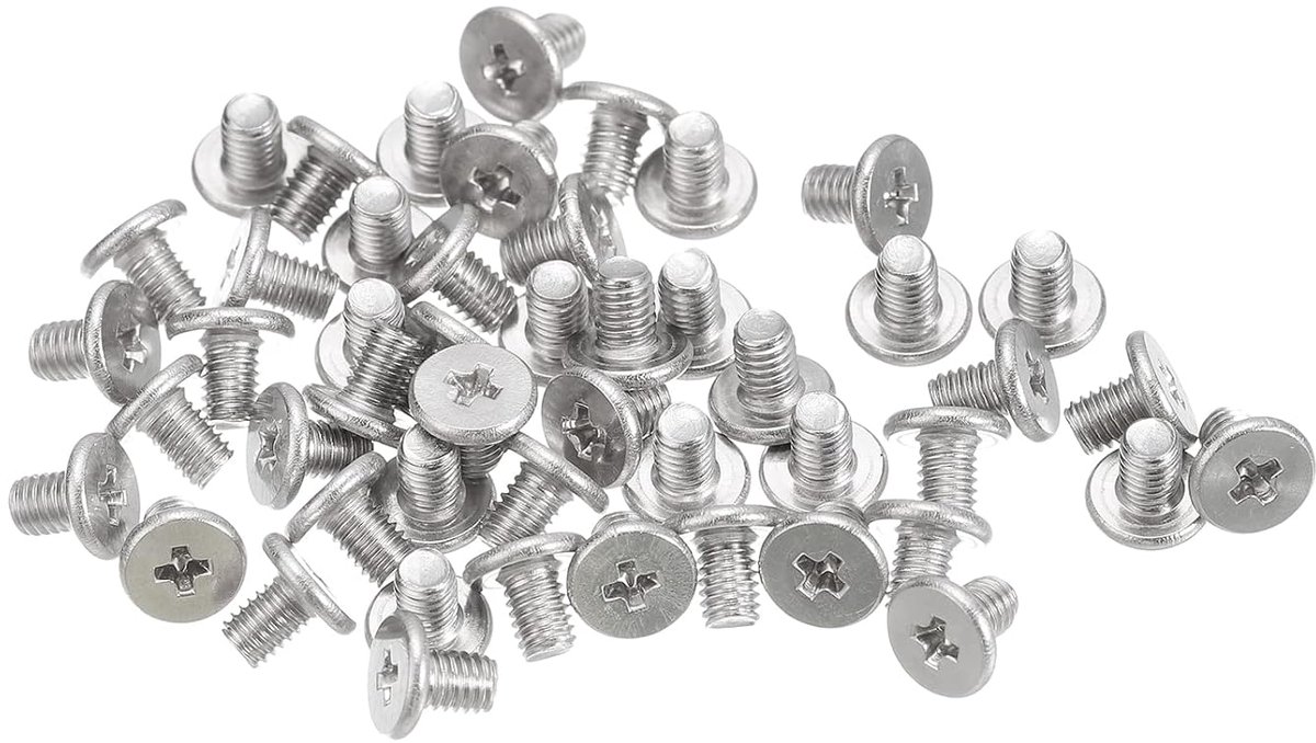 sourcing map M3-0.5x4mm 50pcs Flat Round Head Screws 304 Stainless Steel Phillips Drive Machine Screws Hardware - ShopVlot