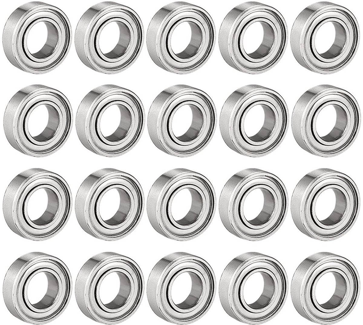 sourcing map 20pcs Groove Ball Bearings 688ZZ Double Board 8 x 16 x 5mm Carbon Steel - ShopVlot