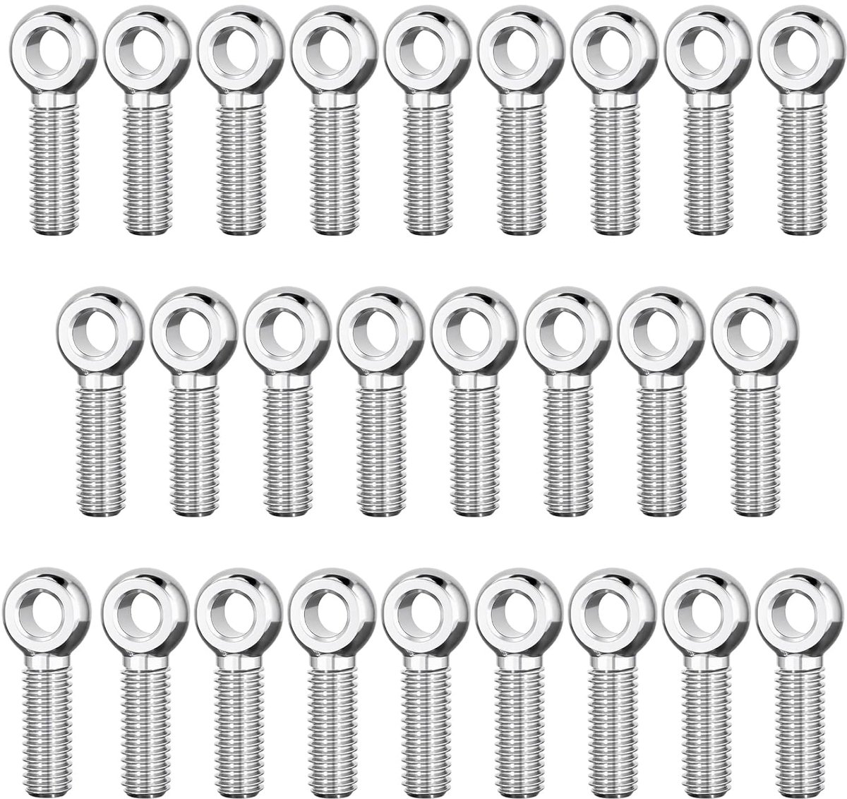 26 stuks ringschroef M6 x 20 mm, koolstofstaal oogschroef - ShopVlot