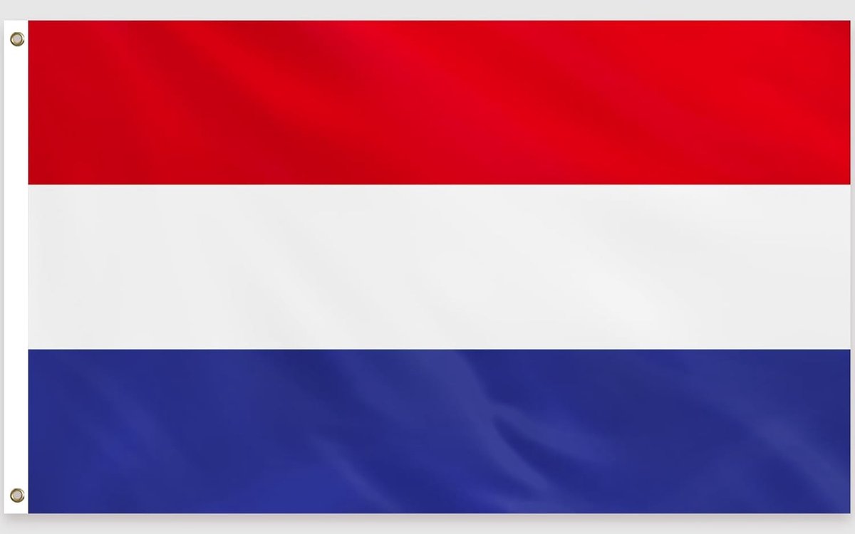 Nederlandse Vlag - Nederland - 150 x 90 cm - Waterdichte Polyester Vlag met Messing Ogen - Voor Feesten en Decoratie