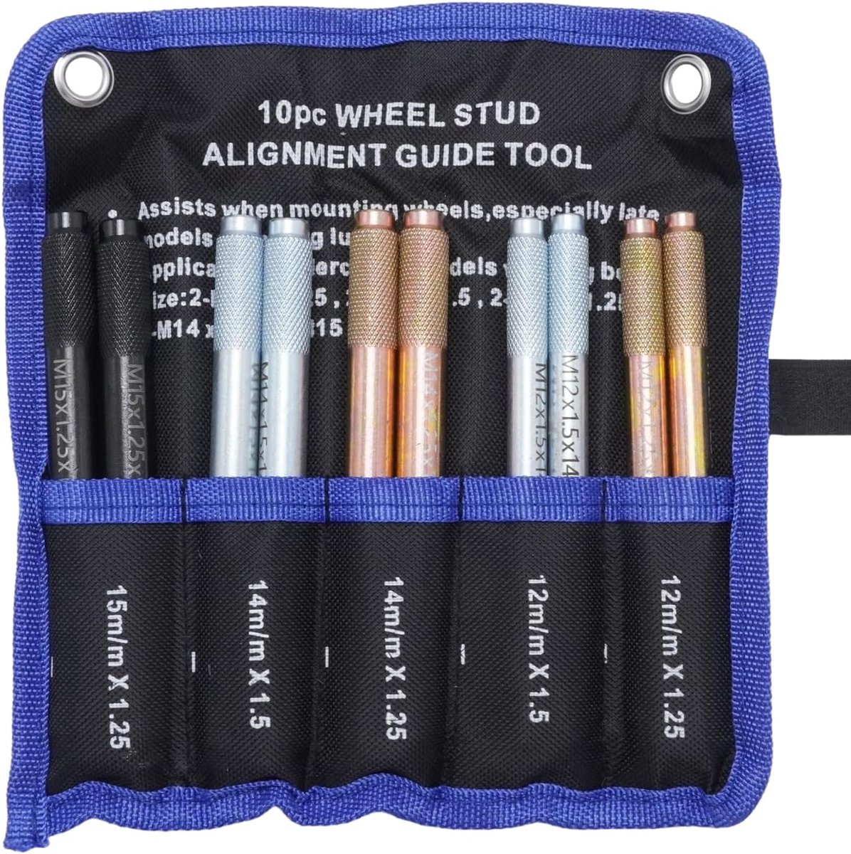 Pack of 10 Wheel Mount Fixing Bolts, Wheel Mounting Aid Kit, M12 x 1.25, M12 x 1.5, M14 x 1.25, M14 x 1.5, M15 x 1.25 - ShopVlot