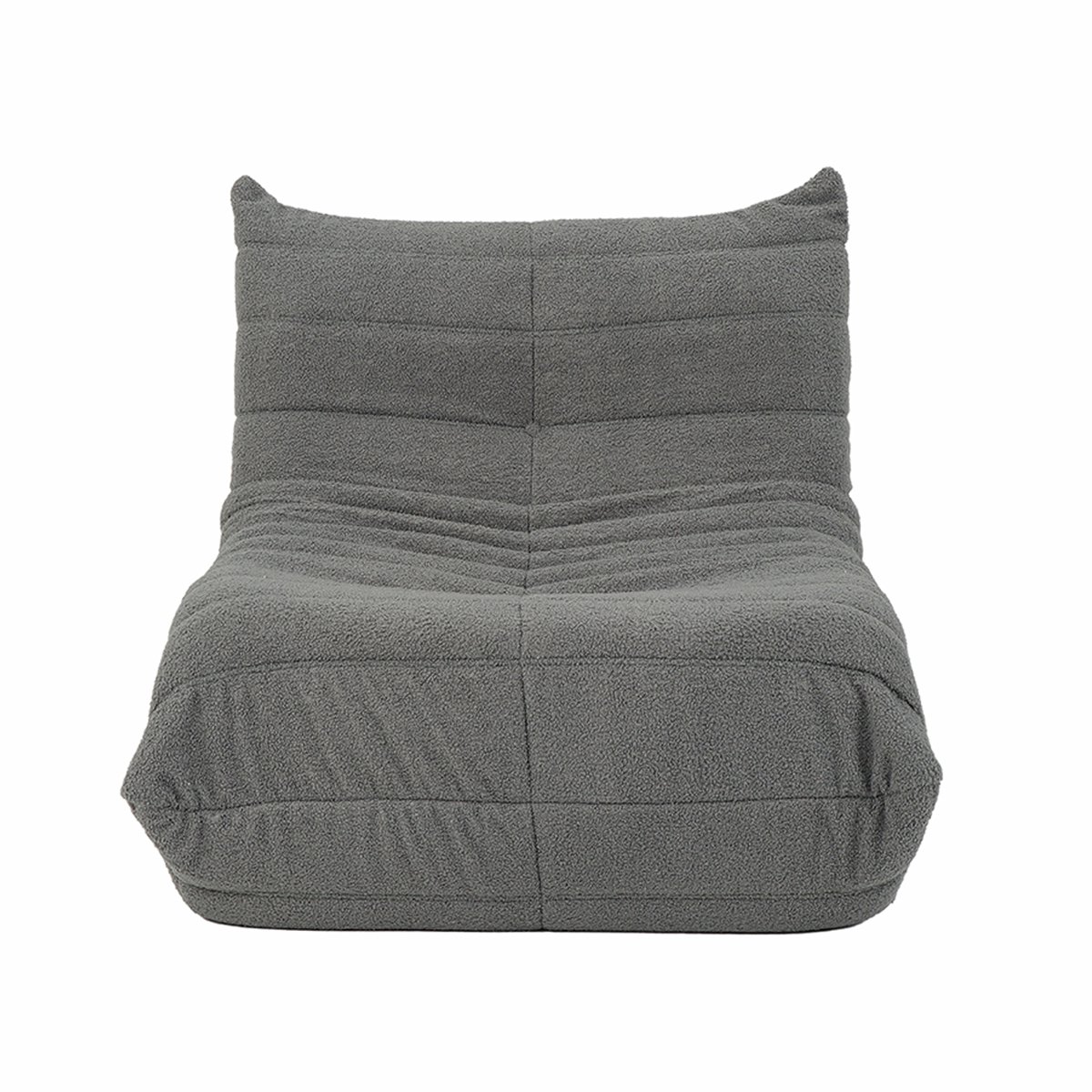 Zitzak – Lounge Fauteuil – 1-Zits – 105 x 88 x 80 cm – Grijs Pluche – Voor Woonkamer