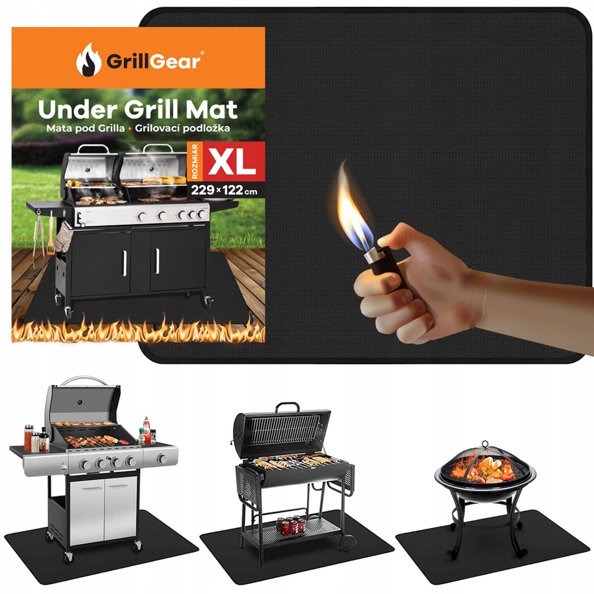 Vuurbestendige Grillmat 229x122cm - Beschermt Terras & Gazon