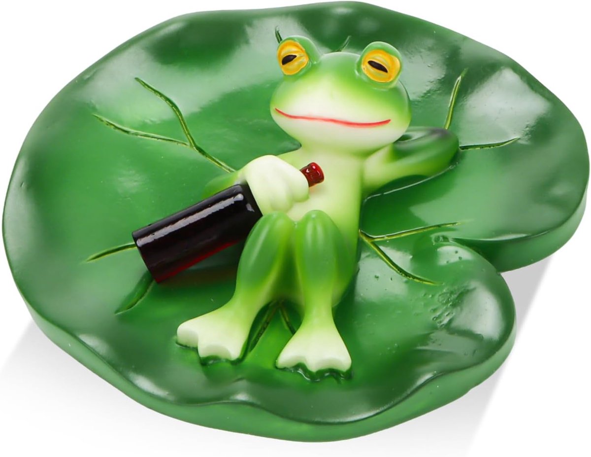 KZQ Weerbestendige hars kikker voor vijver en tuin - Drijvende miniatuur tuinfiguur voor buitendecoratie - Geschikt voor vijver en tuin - Groen