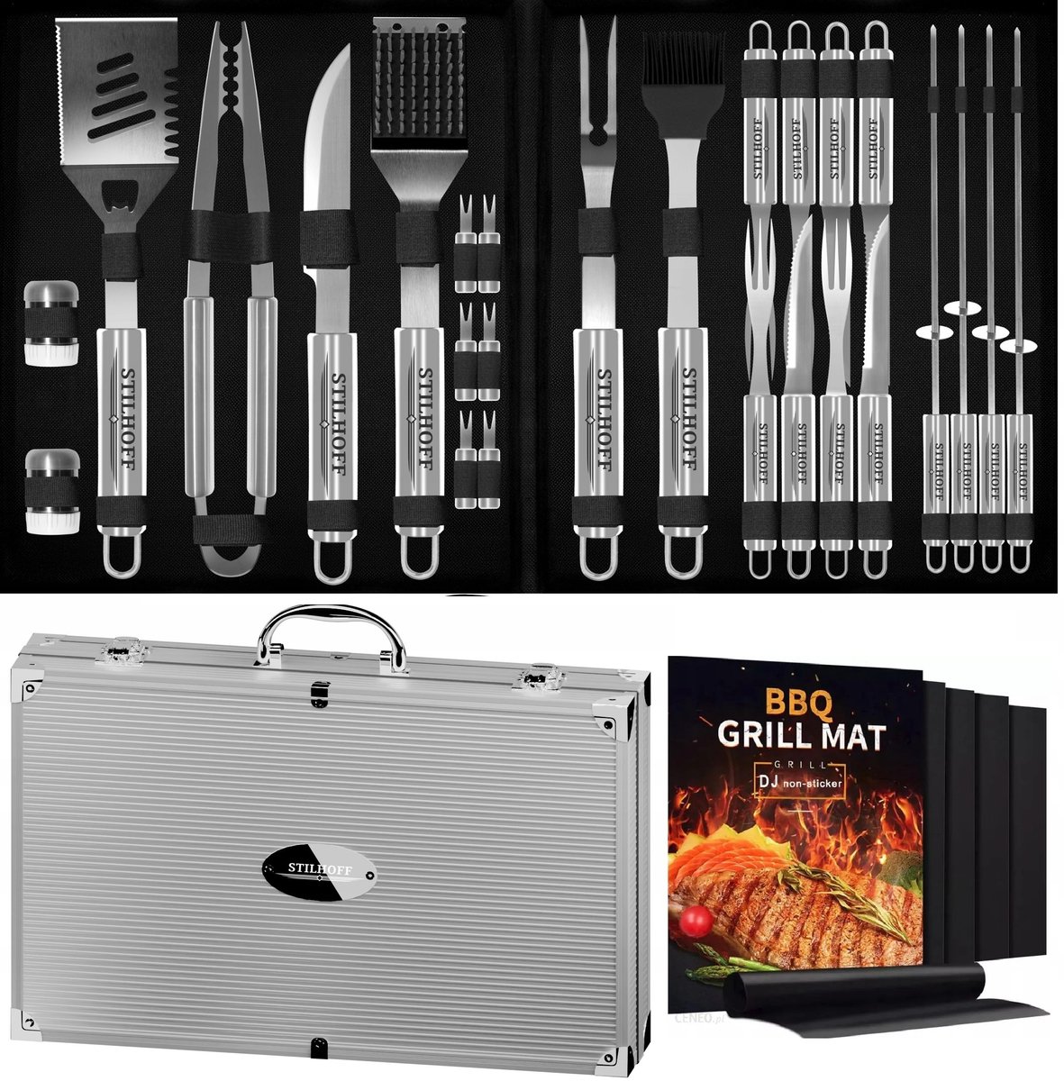 Barbecue accessoireset Stilhoff Strong 32 Delen met aluminium koffer & matten