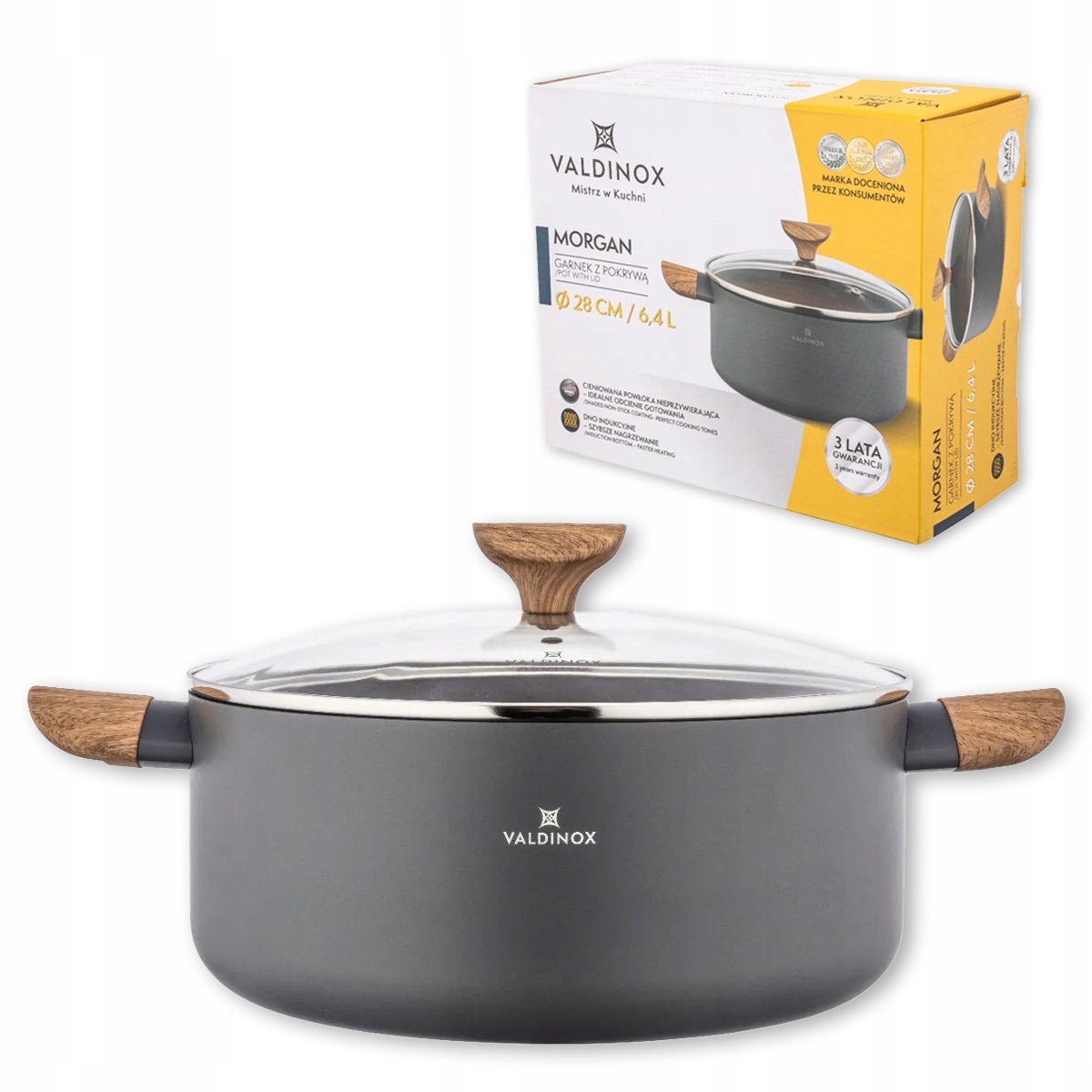 Valdinox Morgan Inductiepan met Deksel 6.4L Non-stick Ombre