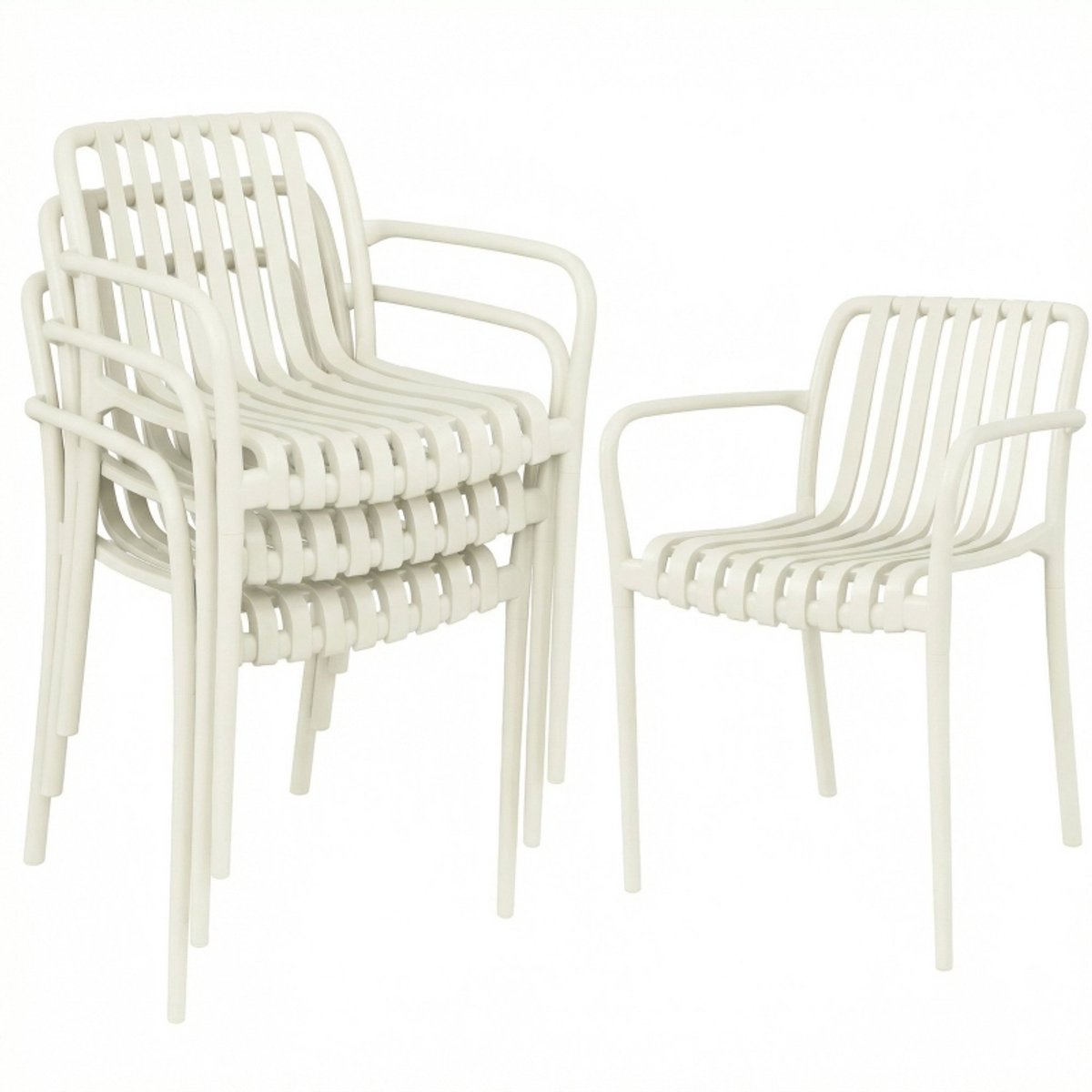 Tuinstoelen - set van 4 stapelbare - weerbestendige buitenstoelen - draagvermogen 120 kg - buitenstoelen - terrasstoelen