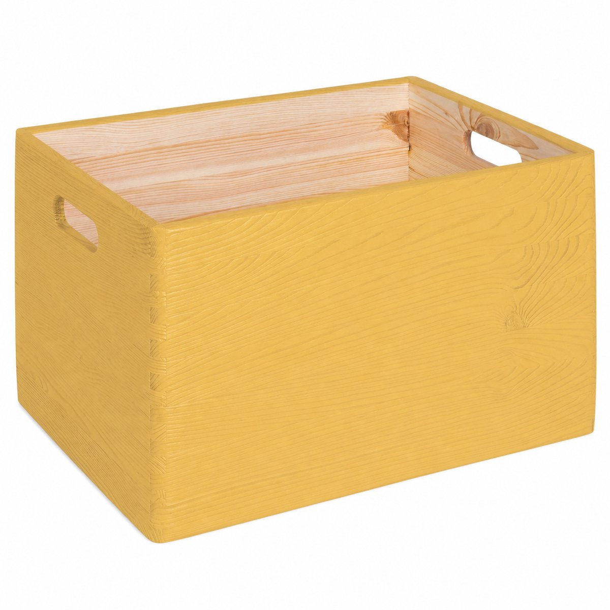 HAUDT® KIM MAXI open BOTERBLOEM houten stapel kist - 39,5 x 29,5 x 23 cm - houten opberger - opbergkist - stapelkist