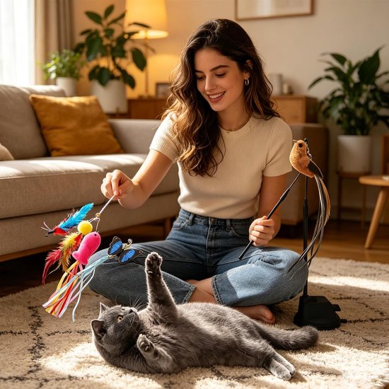 Kattenhengel - Blauw - Stabiel met Zuignap - Voor Actieve Katten — afbeelding 3