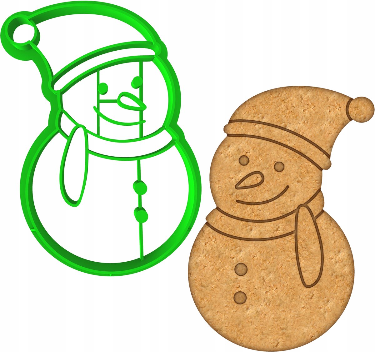 Kerst Koekjesvorm - Sneeuwpop 8cm - Bakvorm voor Koekjes & Peperkoek
