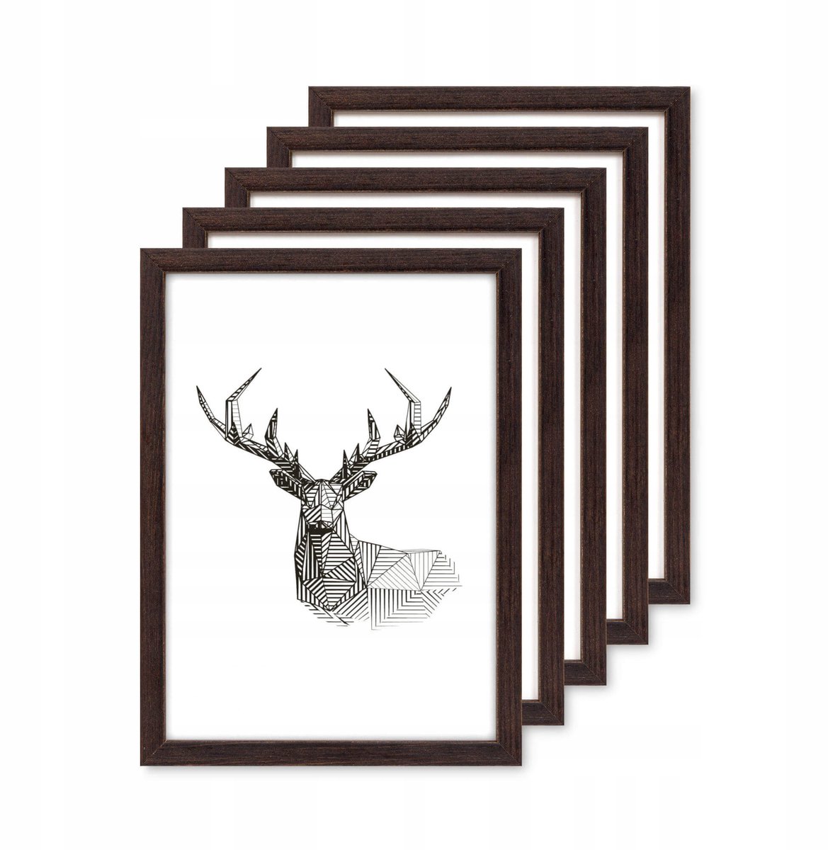 Set van 5 Houten Fotolijsten Bruin 30x40 cm