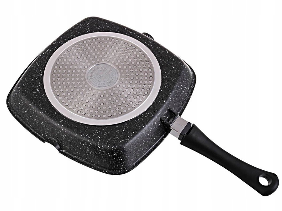 2x Grillpan met Granietcoating 24cm Kinghoff Afneembare Handgreep