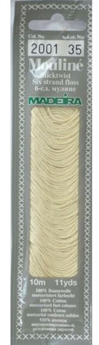 Borduurgaren Madeira Mouline 10 meter 6 draads splijtgaren - crême (2001)