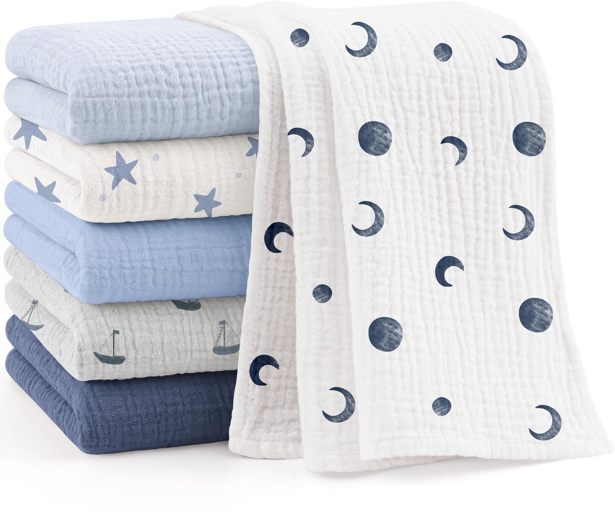 bearmoss Katoenen doeken voor baby's, absorberend, ademend, voor pasgeborenen, gevoelige huid, uniseks, baby's - ShopVlot