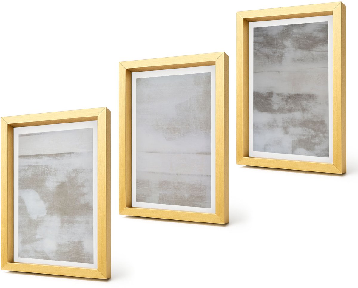 Coloray 4-Delige Schilderij Set - Versleten texturen, moderne industriële stijl - 20 x 30 cm - Wanddecoratie - Schilderijen Set - Kantoor - Stijlvolle Muurdecoratie