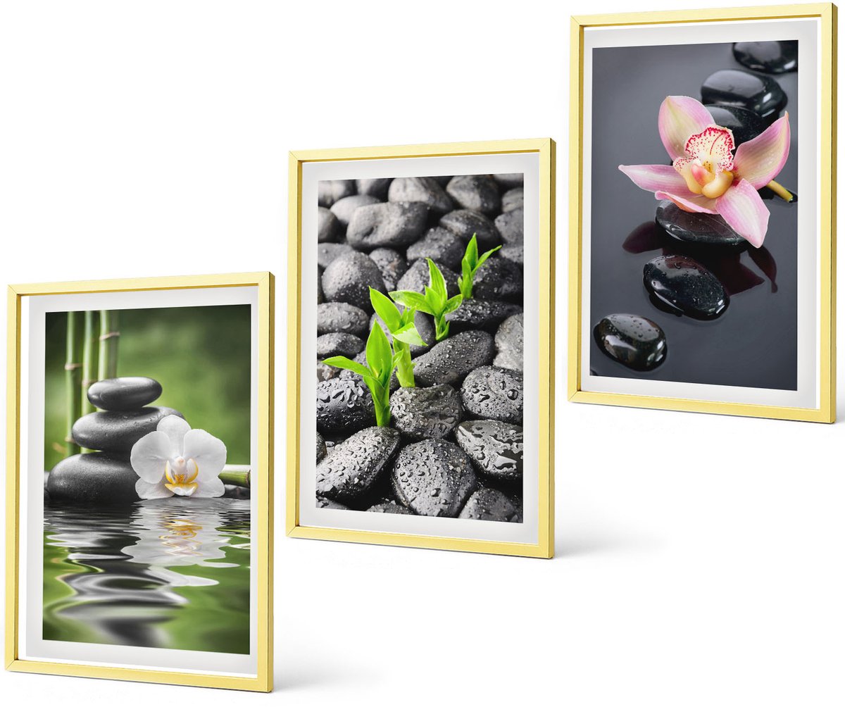 Coloray 3-Delige Schilderij Set - Natuurlandschap, Vuurtoren En Meisje Met Paard - 40 x 40 cm En 40 x 60 cm - Muurdecoratie - Wanddecoratie - Slaapkamer - Woonkamer Decoratie