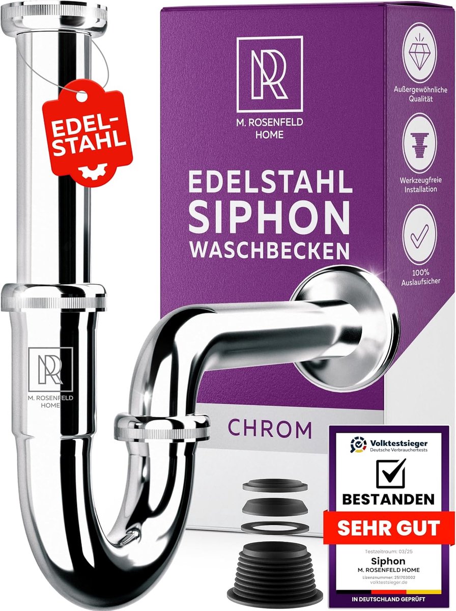 M. ROSENFELD HOME Siphon sink made of chromed brass - ShopVlot
