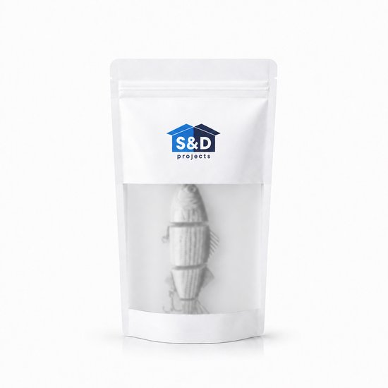 S&D | Grote Swimbait - 24 cm - 140 g - Grijs - XL Snoek Kunstaas — afbeelding 4