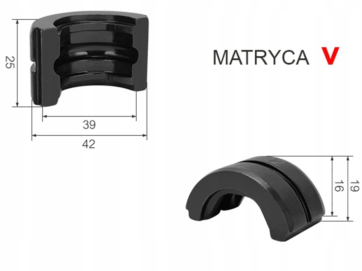 Matrijzen voor PEX-persgereedschap, type V (4 stuks)