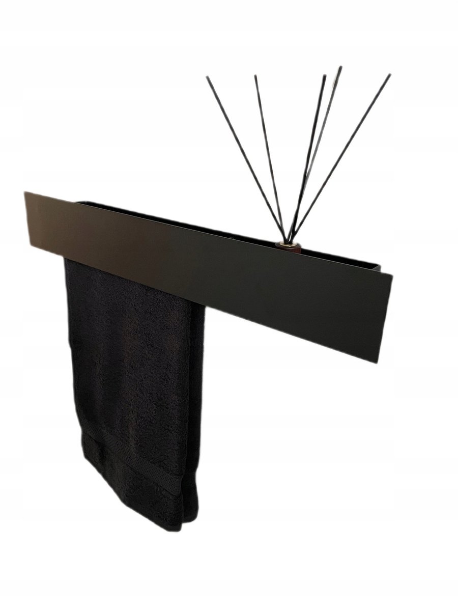 Altrolux Wandrek met Plank 60cm Mat Zwart Aluminium