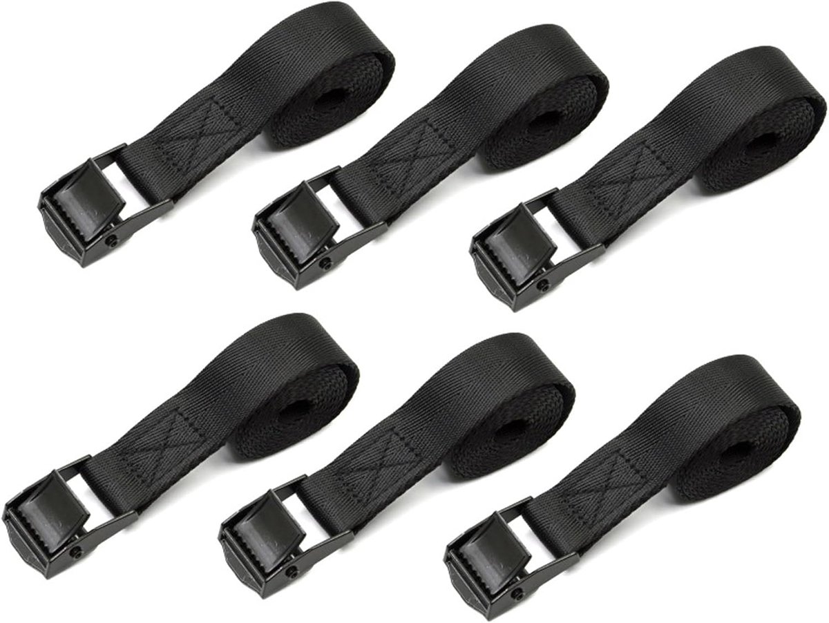 Pack of 6 Ratchet Straps Anchor Straps with Clasp, Suitable for Motorcycle, Car, Bicycle Carrier, 50 cm x 2 cm Straps - ShopVlot