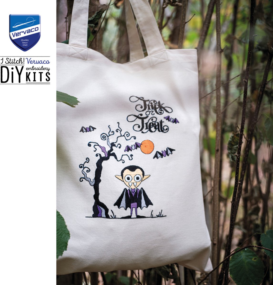 Vervaco - Tote bag kit Halloween - PN-0233627 - Borduren - Borduurpakket - Borduurpakket volwassenen - Borduurpakket kind