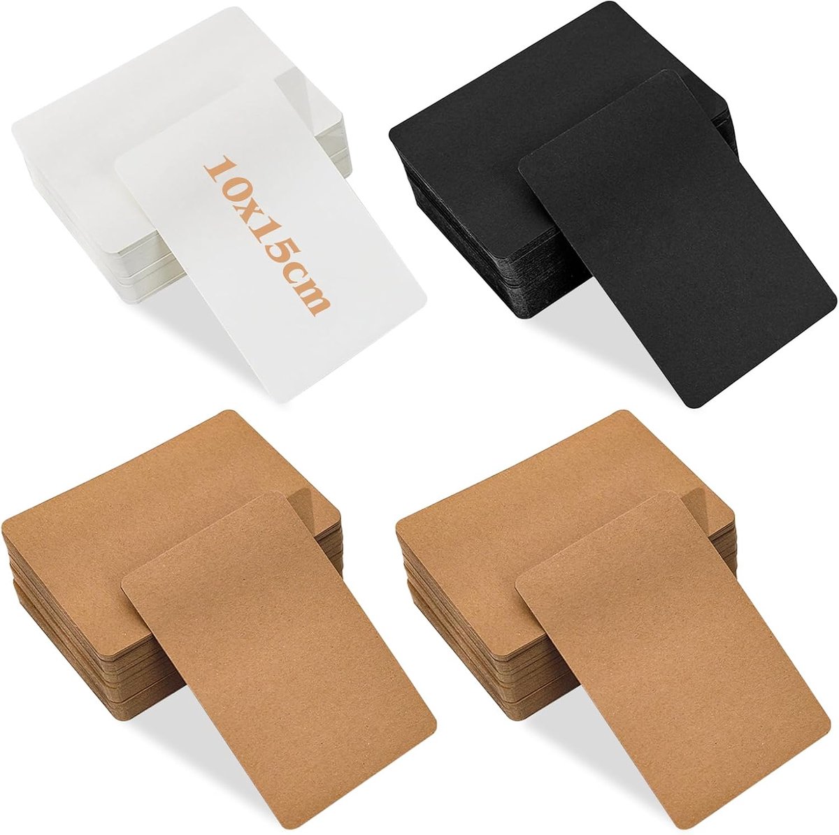 Ansichtkaarten, A6, 200 stuks, 10 x 15 cm, blanco, 350 g/m², blanco, lege kaarten om vorm te geven, indexkaarten - ShopVlot