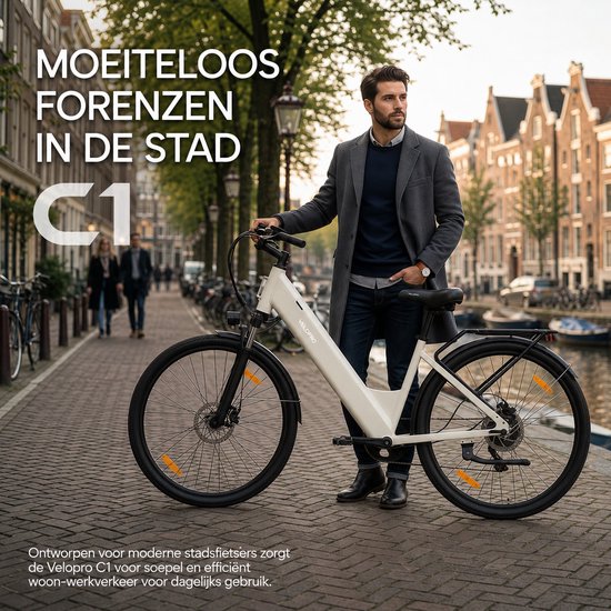Velopro C1 Elektrische Fiets 36V 250W-13Ah Accu, 27.5 inch- 7 Versnellingen-LCD Display- Voorvering- Alleen Trapondersteuning-Rosa van VeloPro™ — afbeelding 5