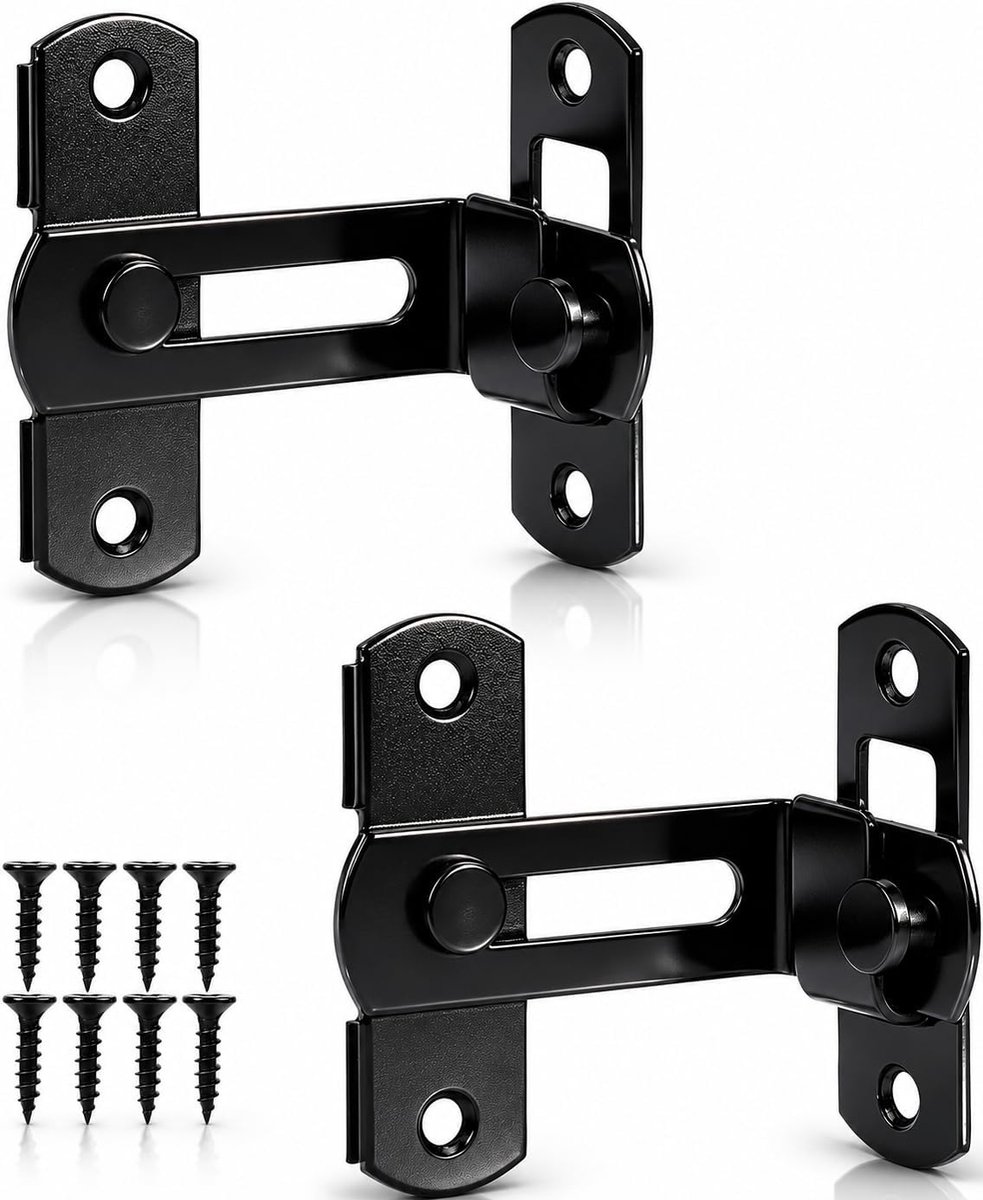 Pack of 2 Right Angle 90 Degree Barn Door Lock and Sliding Door Lock Stainless Steel Door Locks for Exterior Door - ShopVlot