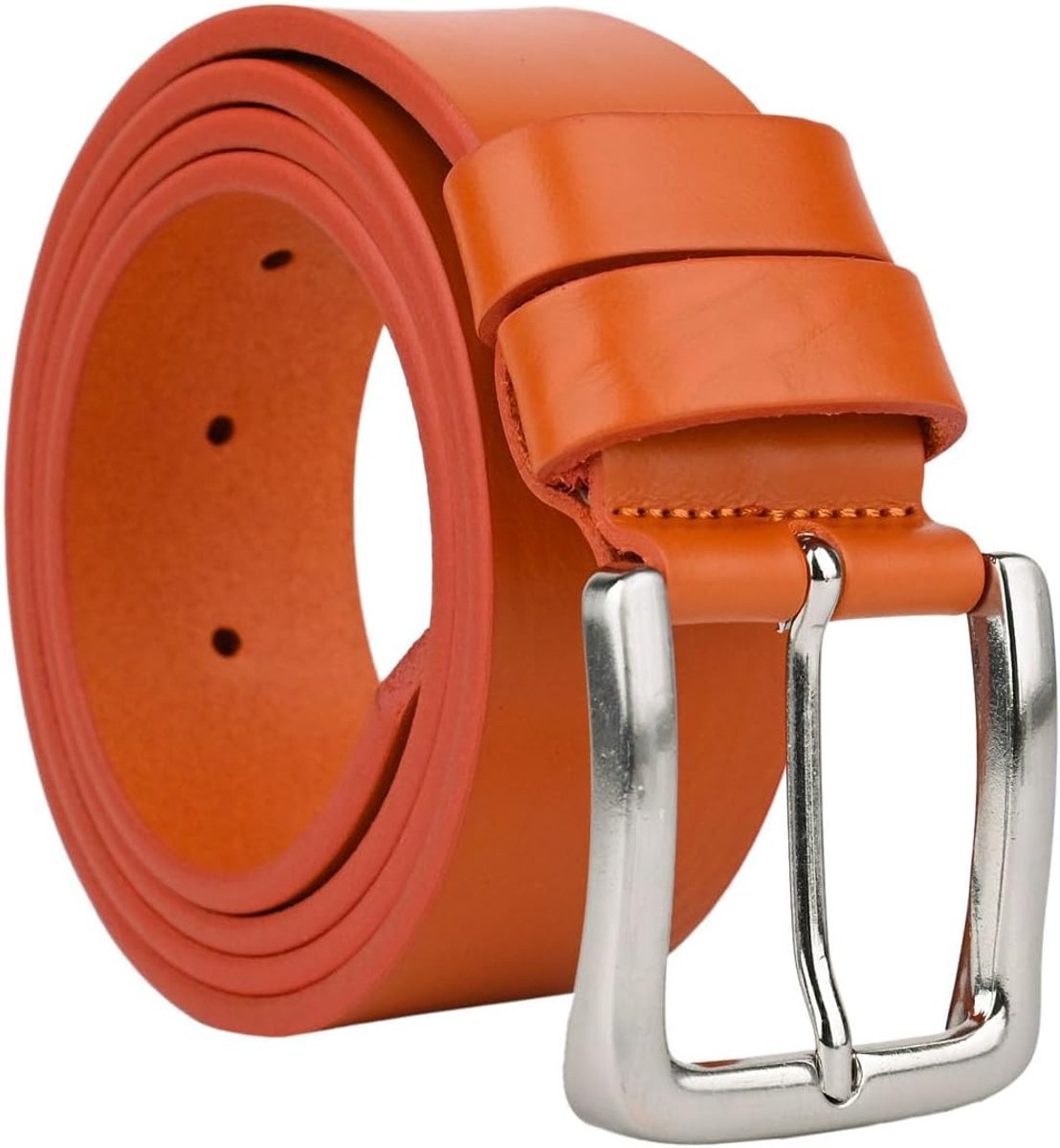 Conte Massimo Men's Genuine Leather Belt Unique Piece Made in Italy Nickel-free Buckle Can Be Shortened Height 4 cm - ShopVlot
