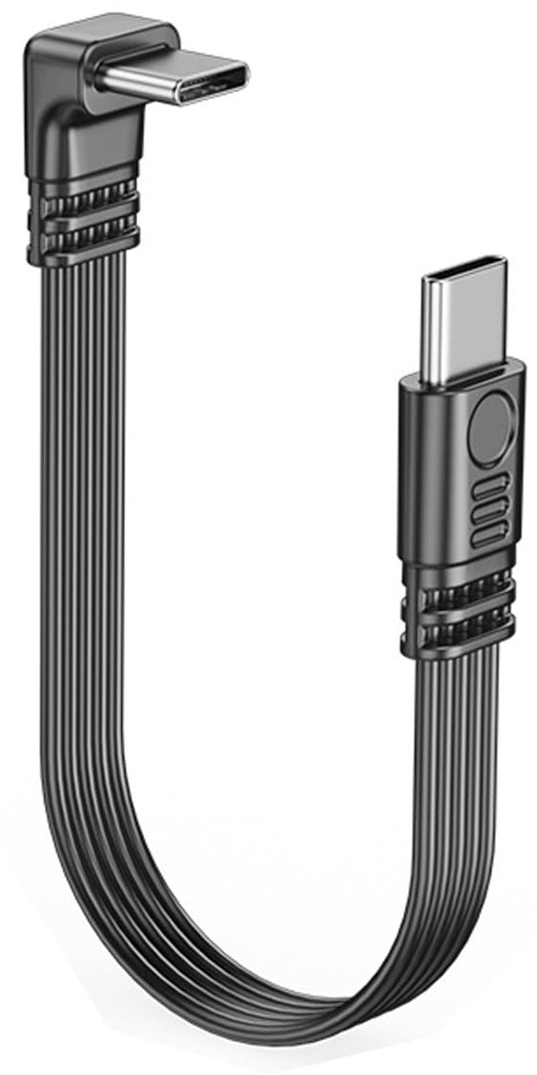 Hoite 90 graden haakse USB C naar USB C datakabel C platte USBC oplaadkabel voor tablet, laptop - ShopVlot