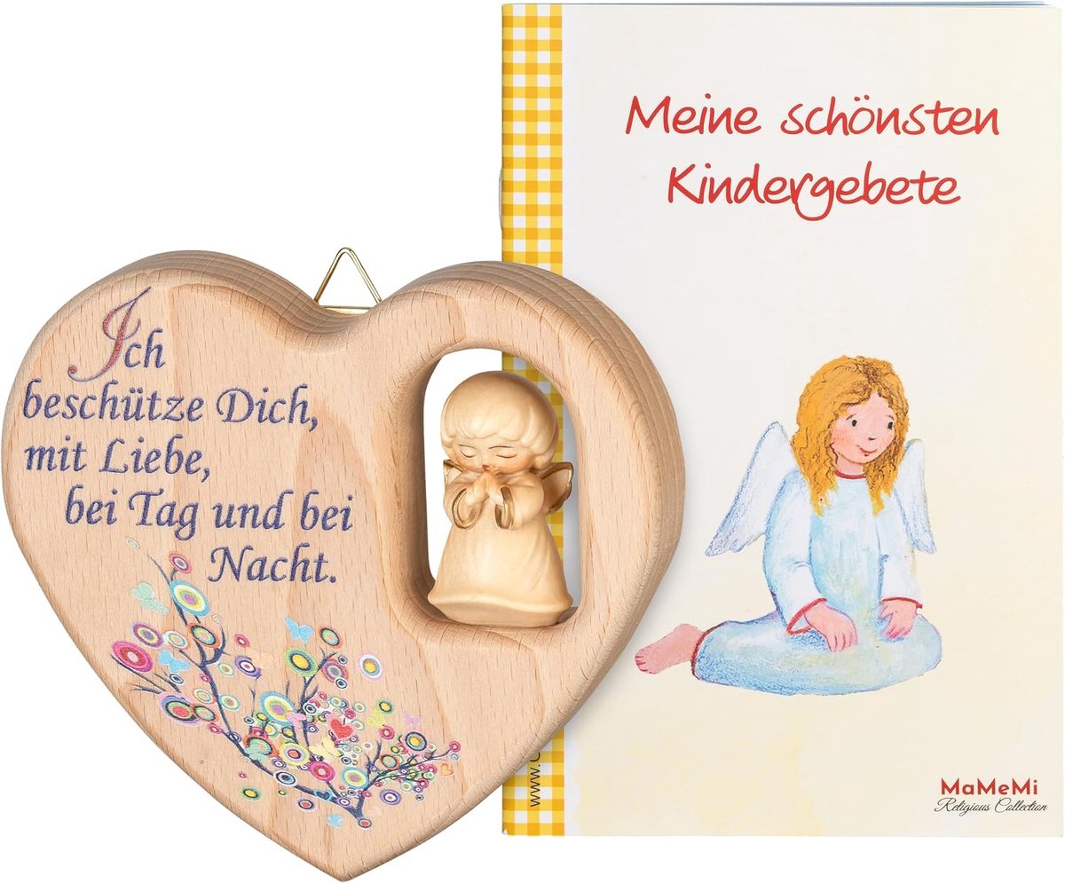 MaMeMi Guardian Angel - Heart for Children with Guardian Angel for Birth or Christening/Decoration for Nursery / - ShopVlot