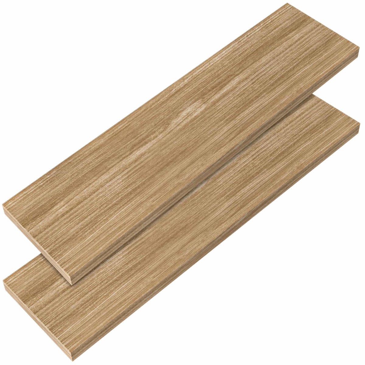 Famanu – Set van 2 houten wandplanken met bevestiging, zwevende planken met een draagkracht van 15 kg, 90 cm, eiken
