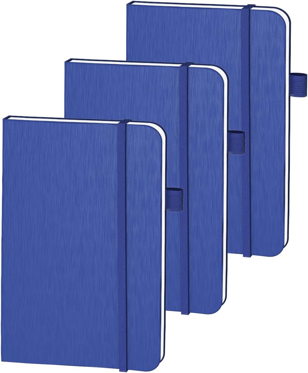 Notebook A6 9.5 cm x 14.5 cm - Hardcover blauw - 80 vellen - Ideaal voor school en werk - ShopVlot